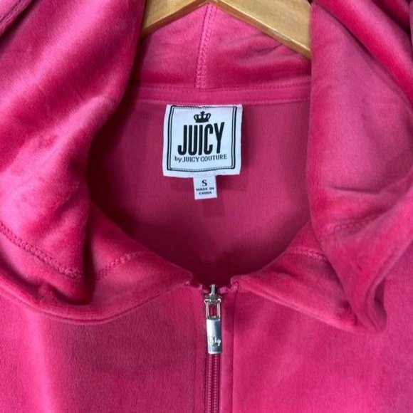 NWT Juicy Couture Pink Velour Long Sleeve Hooded Jumpsuit size small S - Picture 6 of 16